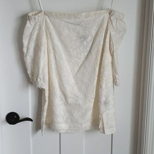 Lauren White Lace Off-the-Shoulder Top